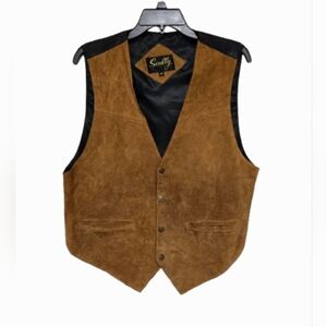 Scully Brown Suede Leather Vest Men’s M Western Motorcycle Lined